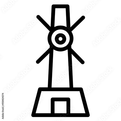 Windmill Farm Rural Line Icon
