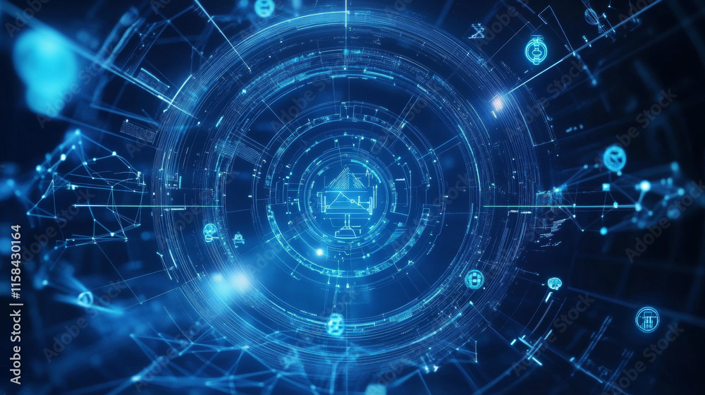 Abstract health science consist health plus circle icons digital technology concept modern medical on hi tech future blue background. Abstract health science consist health plus circle icons digital technology concept modern medical on hi tech future blue background.