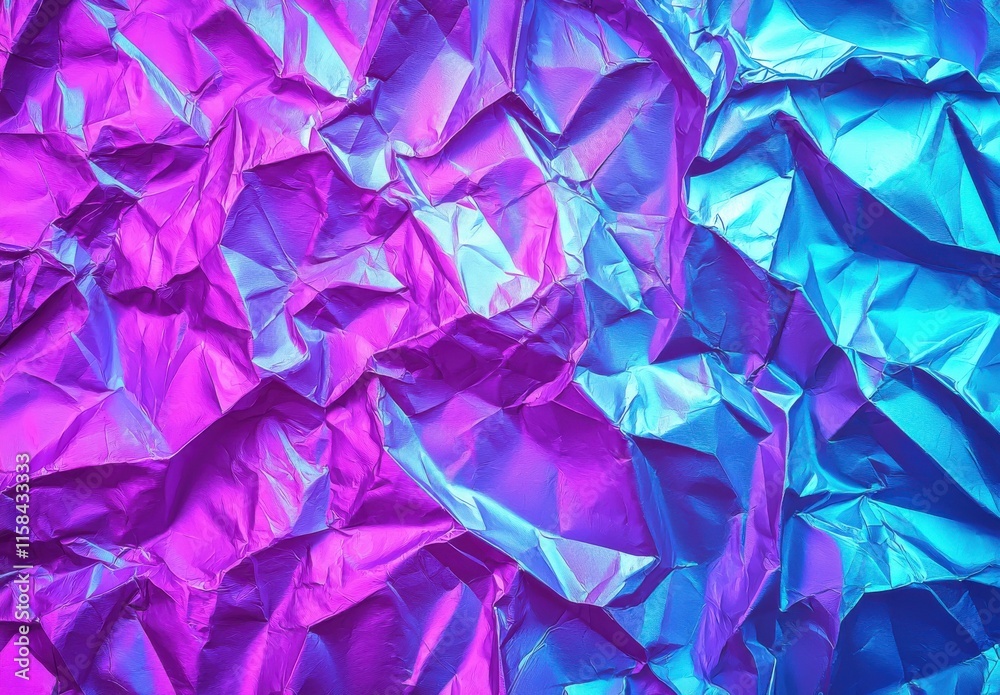 Crumpled Iridescent Paper Texture Background Crumpled Iridescent Paper Texture Background
