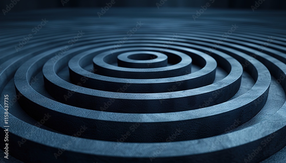 Abstract dynamic dark blue gradient circles lines background. Abstract dynamic dark blue gradient circles lines background.