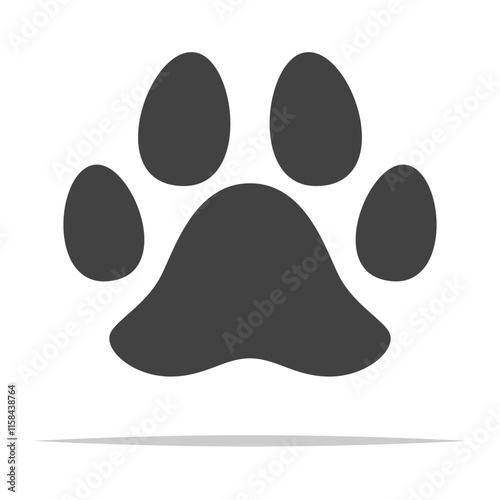 Dog paw print vector isolated illustration