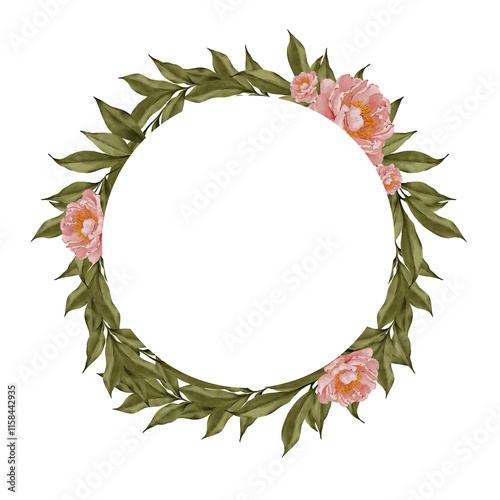 watercolor wreath illustration isolated on white