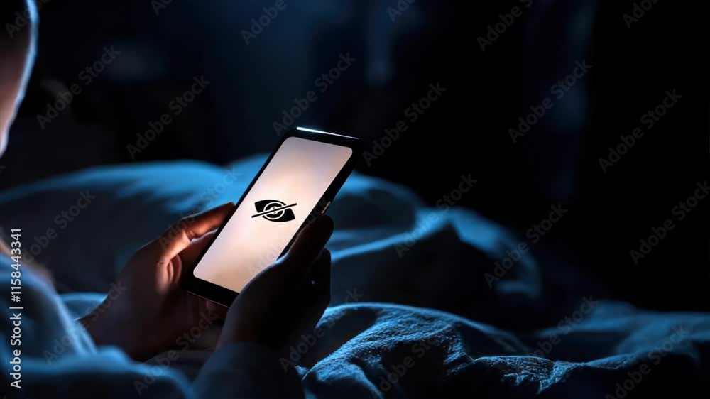 A person sits in bed at night holding and gazing into a phone screen, reflecting internet addiction treatment and cyber addiction solutions