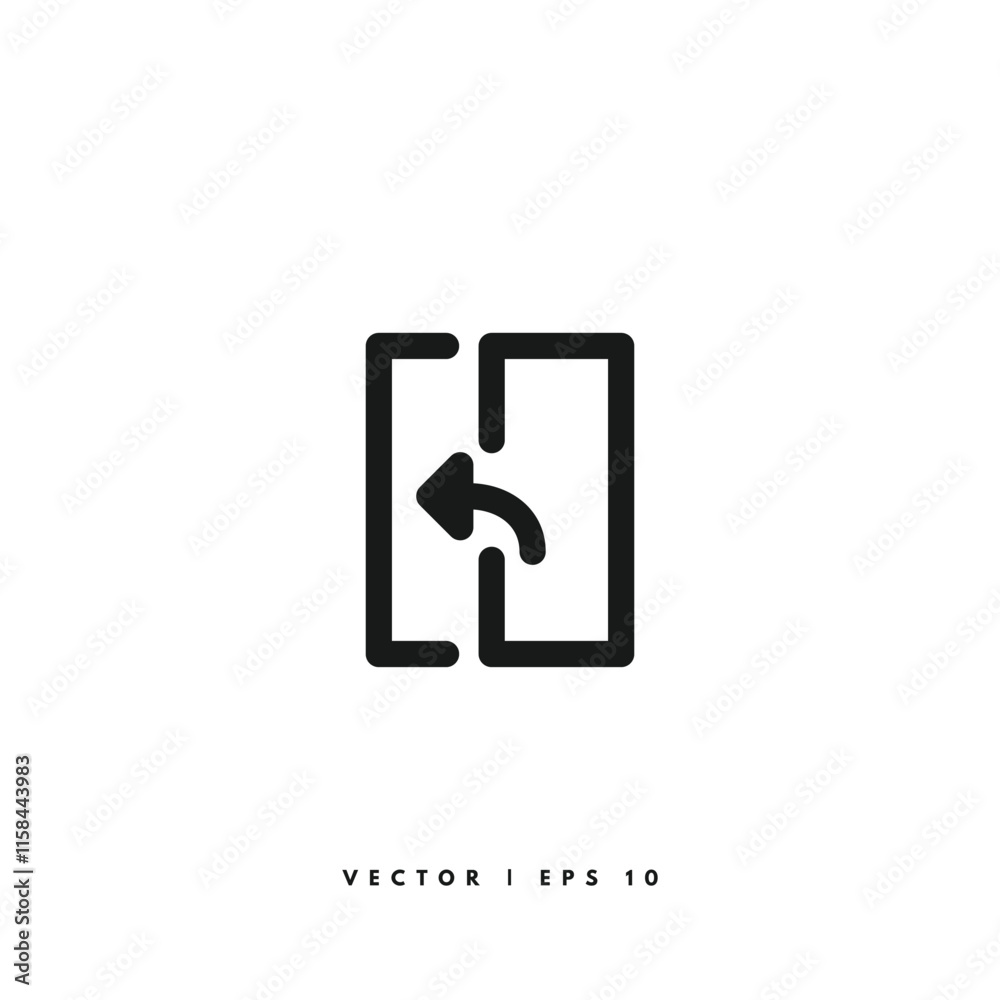 Exit Door Icon. Editable Stroke Exit Door Icon. Editable Stroke