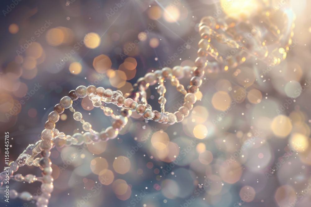 DNA Strand on Abstract Background DNA Strand on Abstract Background