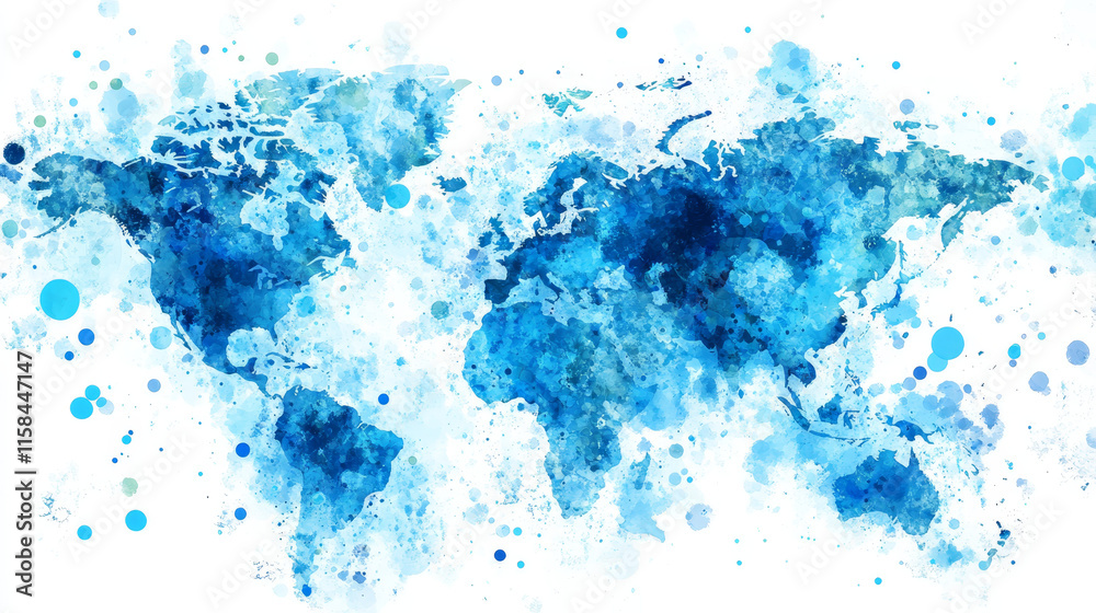abstract global dot network circle digital connection and communication futuristic on blue background. abstract global dot network circle digital connection and communication futuristic on blue background.