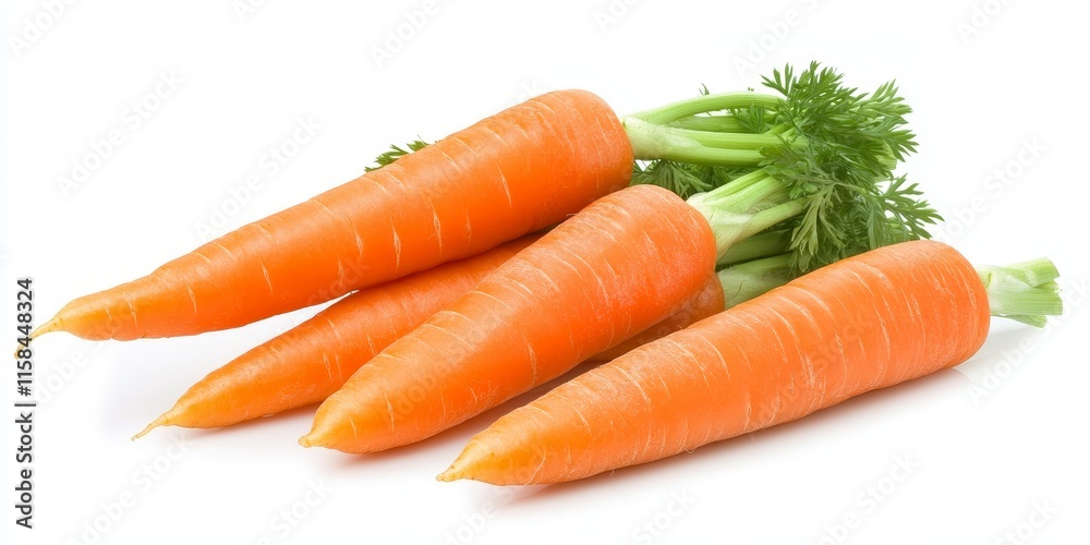 Fresh carrots displayed on a clean white background, showcasing the vibrant color and texture of carrots, perfect for highlighting the appeal of healthy carrots in culinary visuals. Fresh carrots displayed on a clean white background, showcasing the vibrant color and texture of carrots, perfect for highlighting the appeal of healthy carrots in culinary visuals.