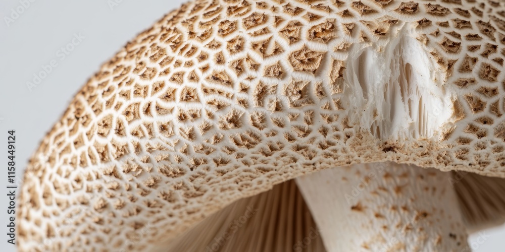 Obraz premium Close up view of a Mushroom Boletus, showcasing the intricate details and textures that define this unique Mushroom Boletus species, highlighting its natural beauty and characteristics.