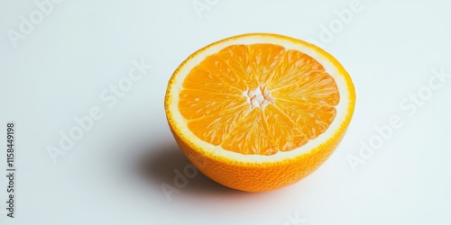 Wallpaper Mural Half an orange displayed in isolation on a white background, showcasing the vibrant color and texture of the orange. This half orange provides a fresh and inviting visual element. Torontodigital.ca