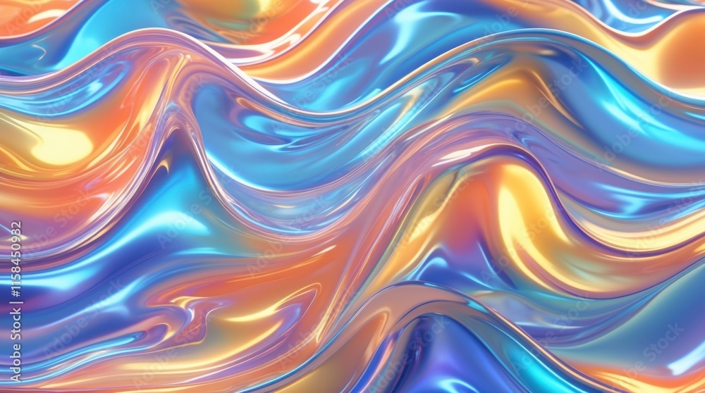 Obraz premium vibrant iridescent 3d background featuring
