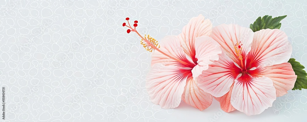 Obraz premium Hibiscus floral abstract background concept. Beautiful hibiscus flowers with delicate petals and vibrant colors against a soft background.
