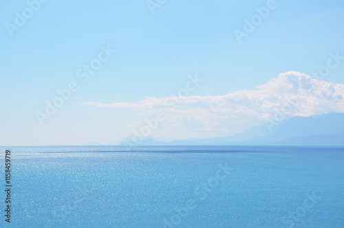 deep blue sky sea view