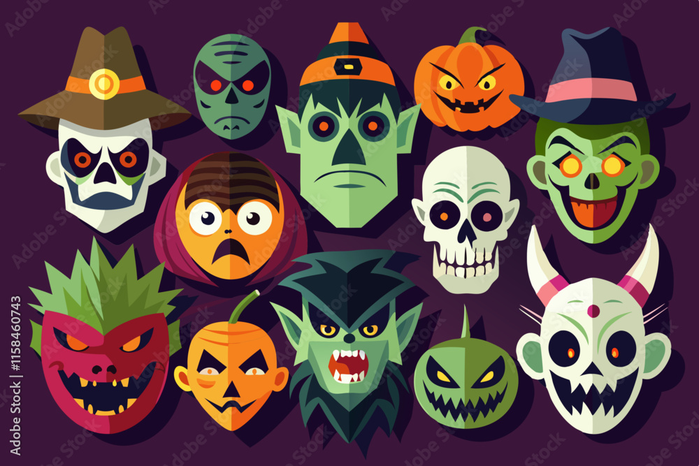 Fototapeta premium halloween seamless pattern with ghosts