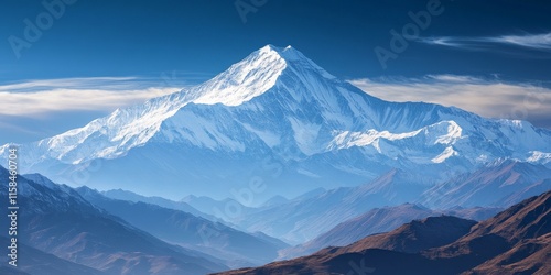 Dhaulagiri stands at an impressive height of 8167m above sea level, showcasing its remarkable elevation and prominence. This stunning view of Dhaulagiri highlights its majestic height. photo