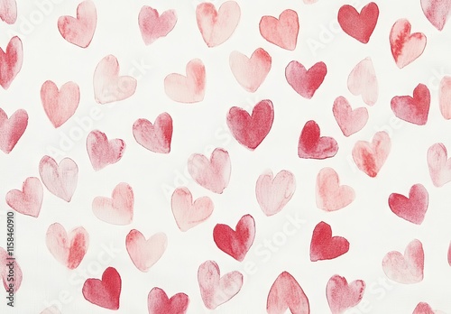 Abstract watercolor heart background. Concept love, valentine day greeting card.