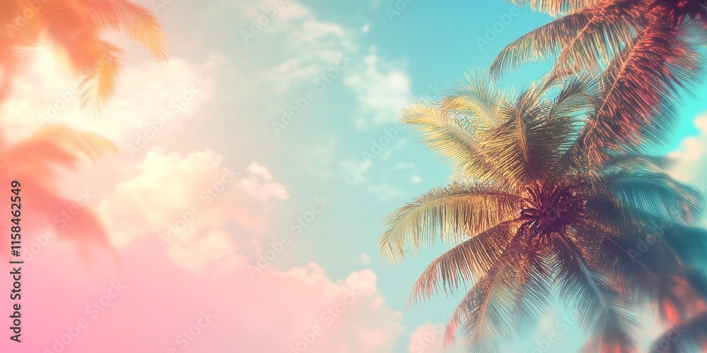 Defocused abstract background featuring a blend of coconut hues and sky tones, creating an artistic representation of coconuts and clouds in a dreamy setting. Ideal for creative projects.