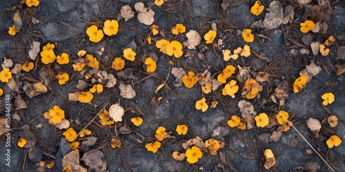 Wallpaper Mural Dried yellow flowers scattered across the ground create a stunning natural display, showcasing the beauty of dry yellow flowers in their unique, rustic environment. Torontodigital.ca