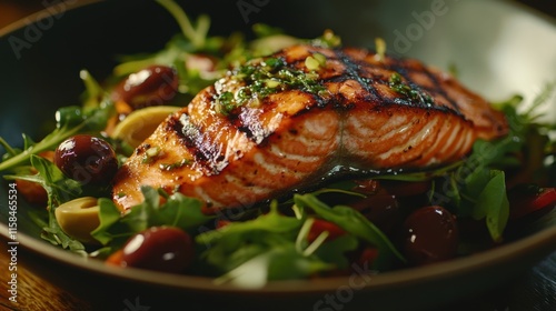 The Grilled Salmon with Salad