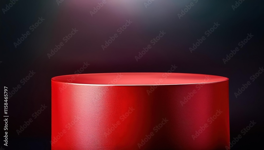 Minimalist Red 3D Podium with Smooth Surfaces for Modern Presentations Minimalist Red 3D Podium with Smooth Surfaces for Modern Presentations