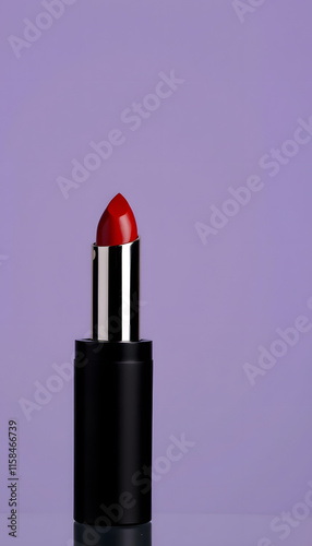 An elegant bright red lipstick will emphasize the beauty and juiciness of the lips, giving the image style and seductiveness to create a memorable image with ease, flat design, with white tones photo