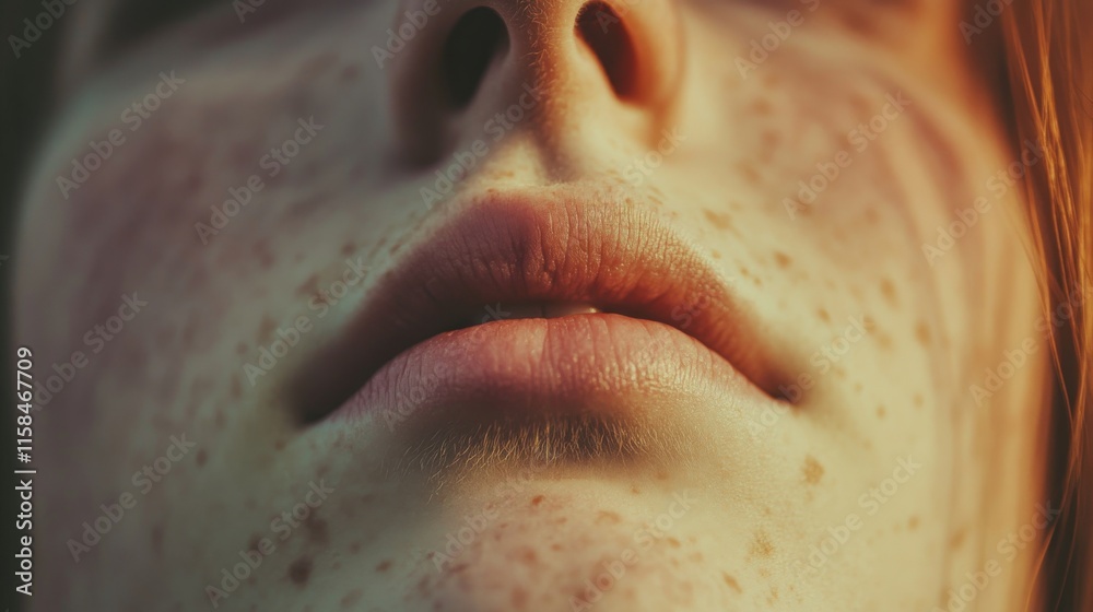 Obraz premium Close up of red irritated nose, emphasizing the discomfort and struggle of allergies or cold symptoms, highlighting the human vulnerability and resilience in the face of common ailments.