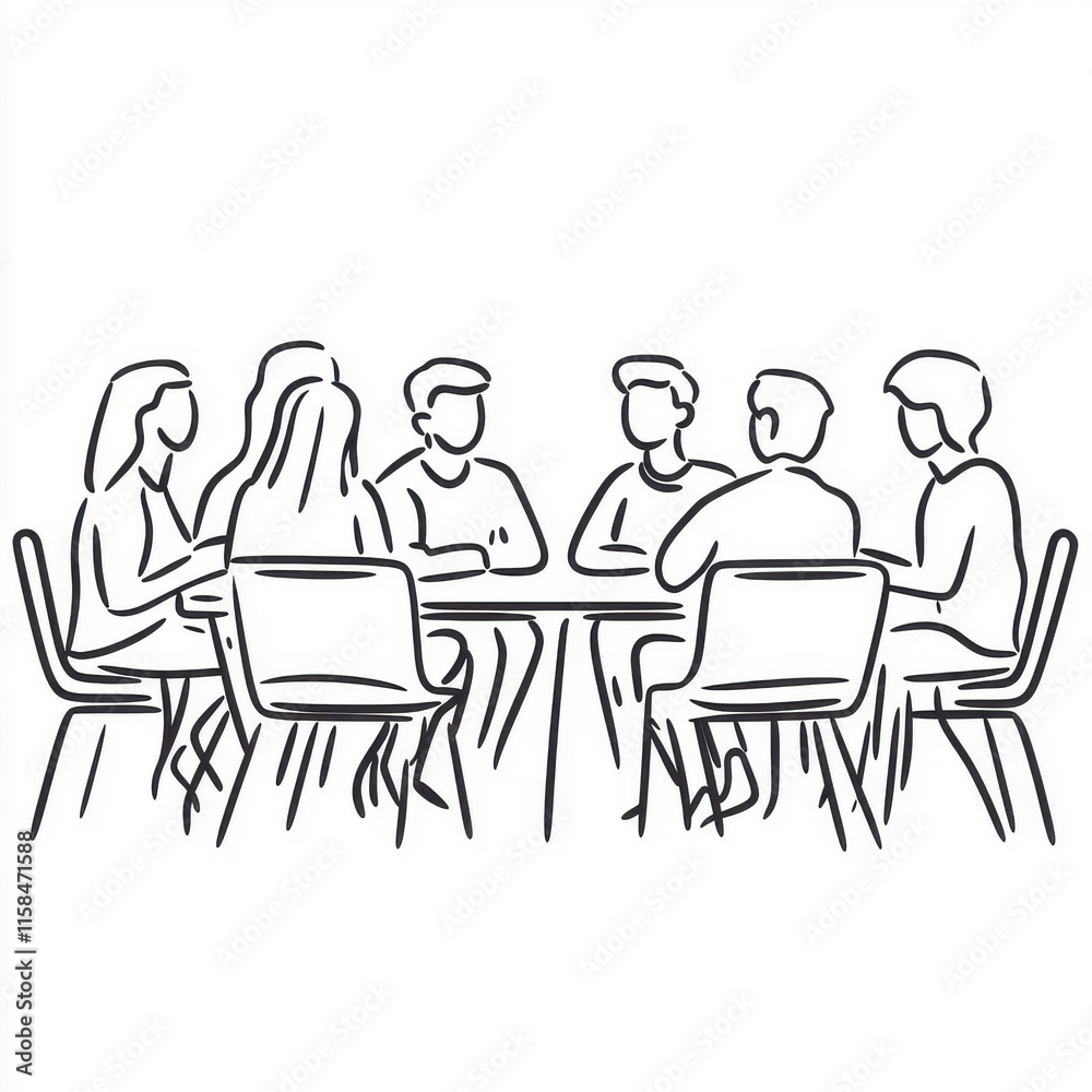 A diverse group of individuals engaged in a discussion around a table. A diverse group of individuals engaged in a discussion around a table.