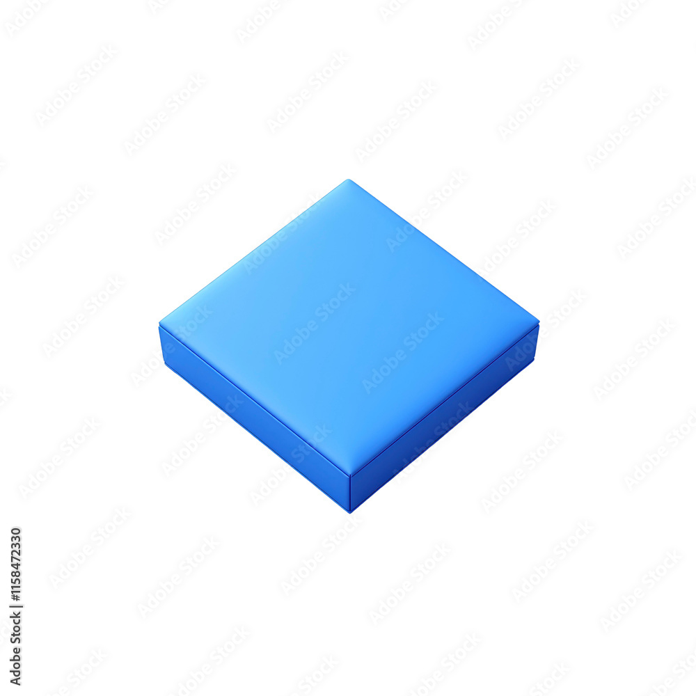Isometric View of a Square Blue Box - Perfect for Mockups and Presentations