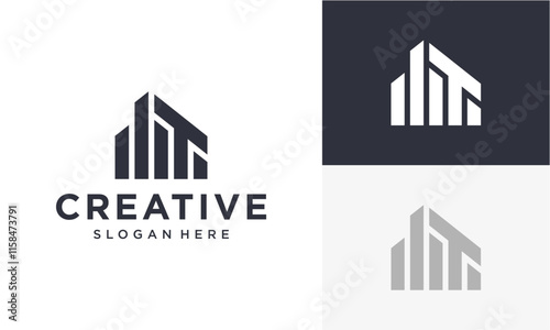 initials logo vector t real estate logo