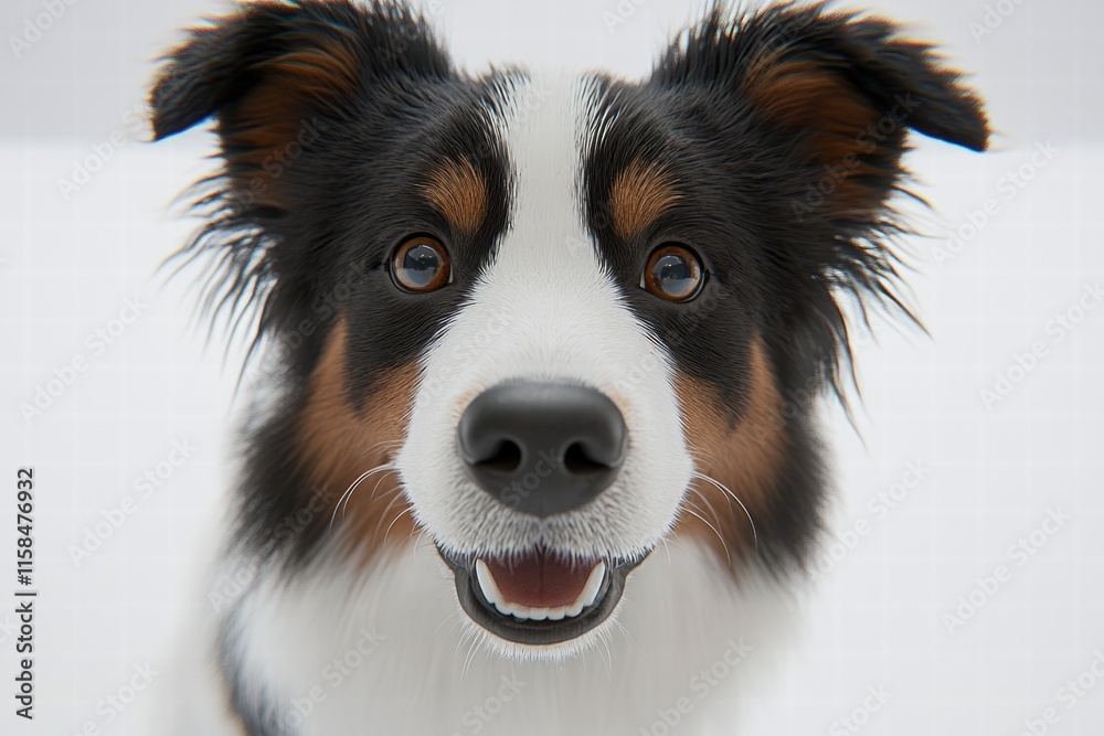 Fototapeta premium Happy Australian Shepherd Puppy Portrait