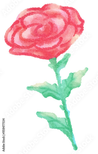Rose Texture hand drawn Crayon painting
isolated illustration for Days of love
Valentine's day Romantic decorated