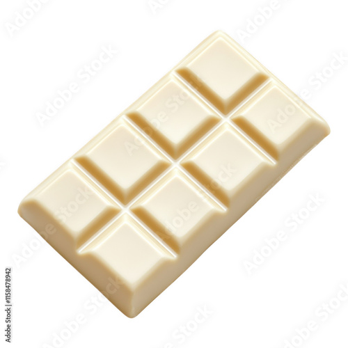 Close-up view of a creamy white chocolate bar, featuring neatly divided sections, ideal for dessert recipes and sweet inspirations.