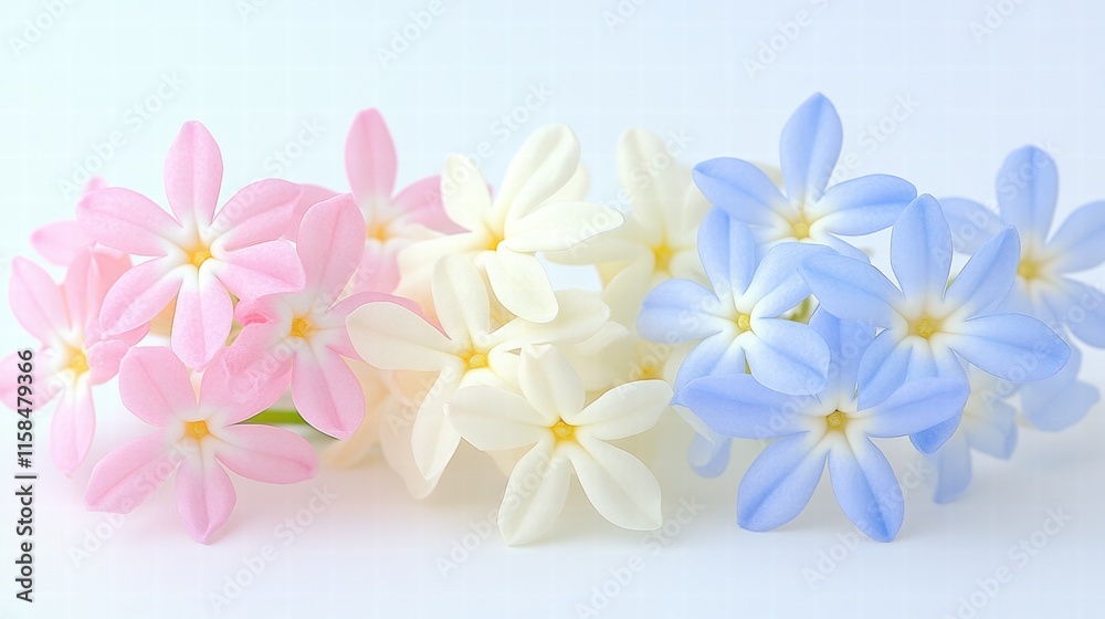 Naklejka premium Pastel Pink, White, and Blue Flowers