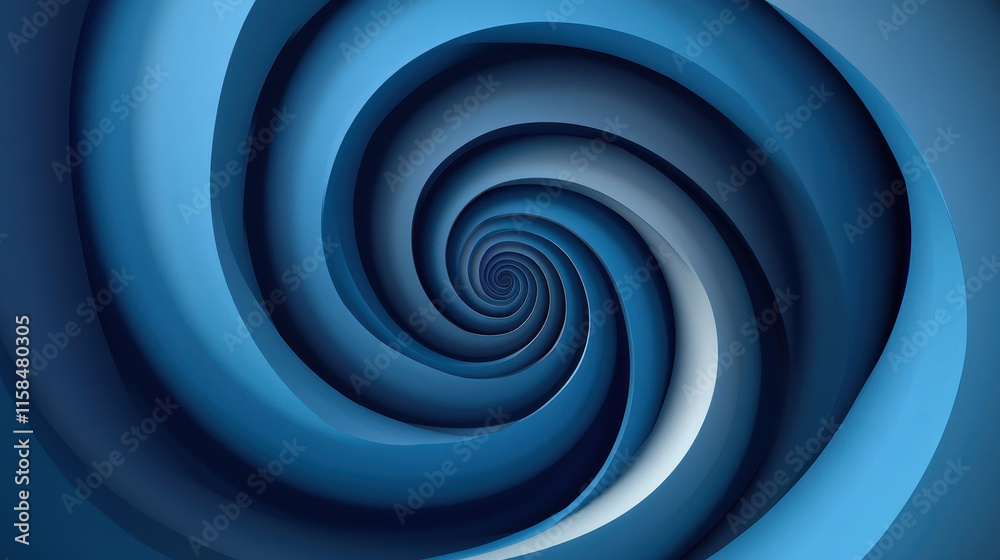 Blue spiral abstract design with layered pattern Blue spiral abstract design with layered pattern