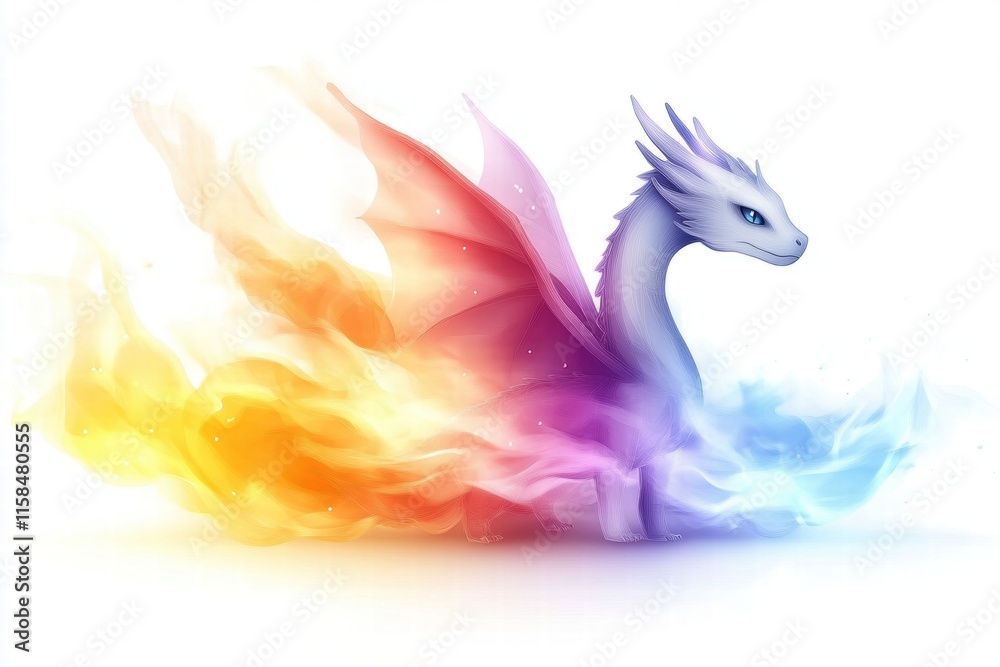 Obraz premium Mystical Fire and Ice Dragon