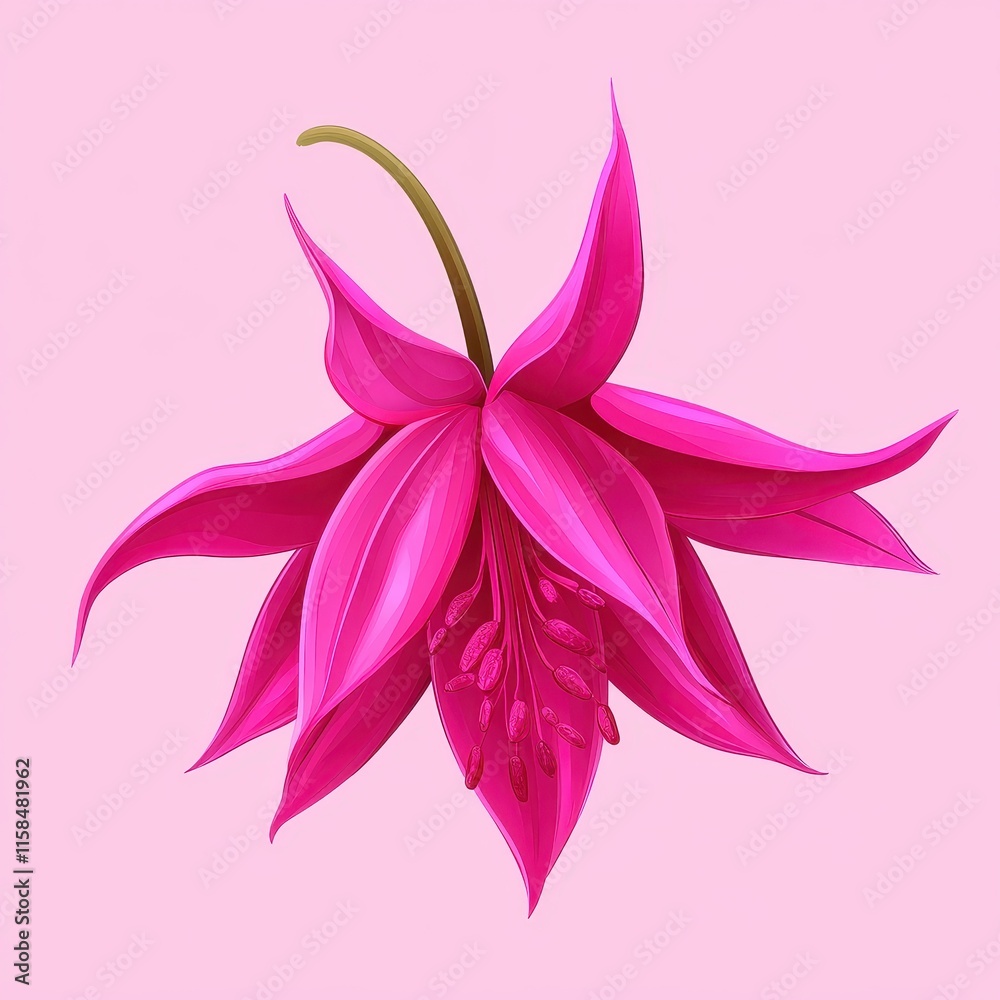 Bright Pink Flower with Soft Petals Against a Pink Background Bright Pink Flower with Soft Petals Against a Pink Background