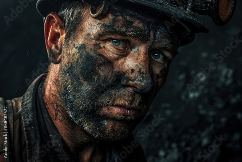 Coal-Dusted Miner Revealing Hardship and Resilience