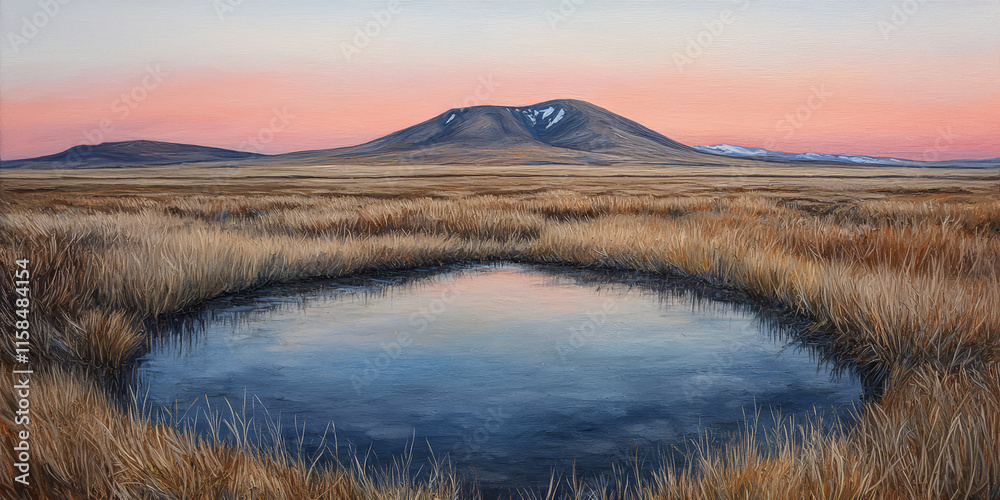 Serene Landscape with Mountain and Reflection in Water Serene Landscape with Mountain and Reflection in Water