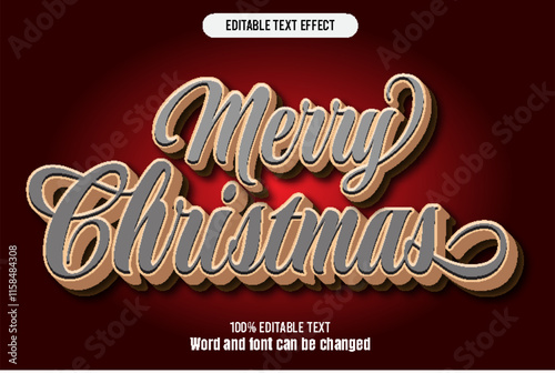  Merry Christmas editable text effect 3d emboss mode rent