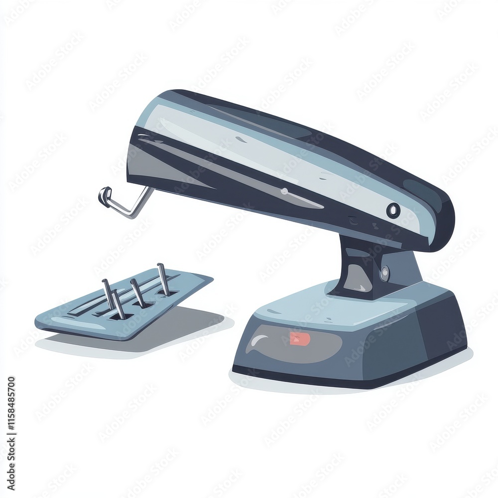 A sleek, modern stapler with a metallic finish, perfect for office supplies.