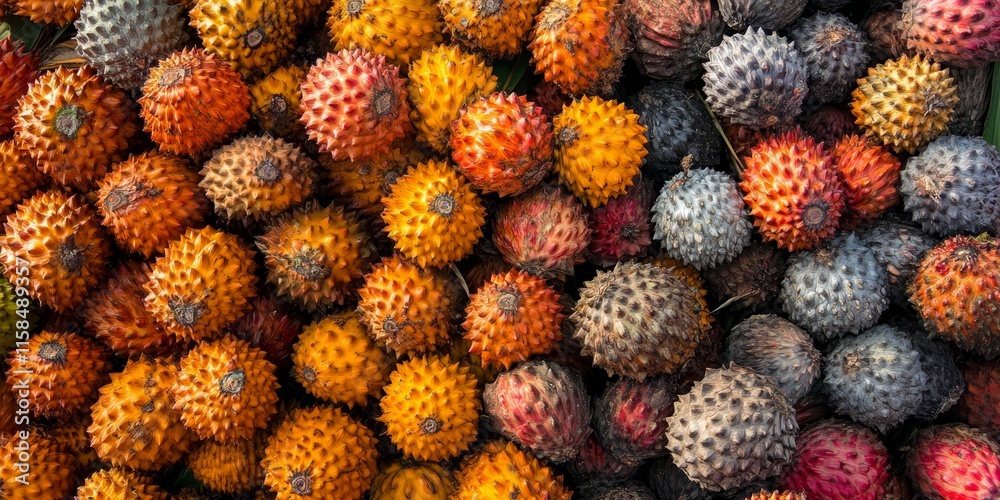 Harvested palm fruits ready for processing, showcasing the vibrant colors and textures of palm fruits, essential for various culinary and cosmetic applications involving palm fruits. Harvested palm fruits ready for processing, showcasing the vibrant colors and textures of palm fruits, essential for various culinary and cosmetic applications involving palm fruits.