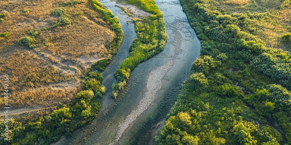 Aerial view of a creek showcasing water storage features, highlighting the intricate relationship between the creek and water storage solutions in natural landscapes. Aerial view of a creek showcasing water storage features, highlighting the intricate relationship between the creek and water storage solutions in natural landscapes.