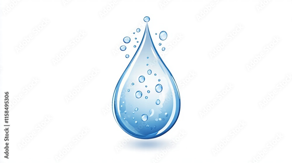 Single Water Drop with Bubbles Single Water Drop with Bubbles