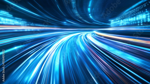 abstract circle circuit modern on background concept futuristic speed warp high speed On a blue background, hi-tech futuristic.
