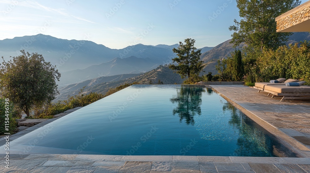 Luxury Infinity Pool Overlooking Majestic Mountains