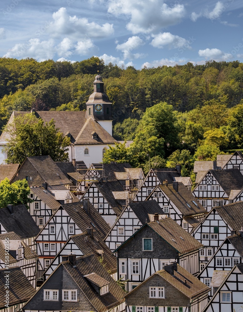 historical old German half-timbered architecture