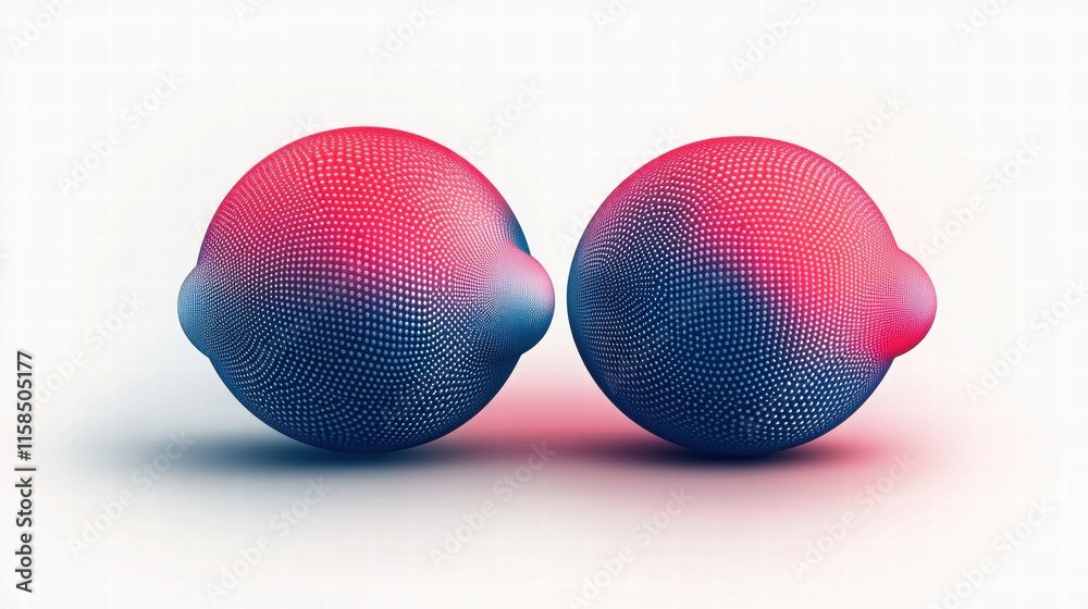 Abstract 3D Spheres with Gradient Color and Dotted Texture Abstract 3D Spheres with Gradient Color and Dotted Texture