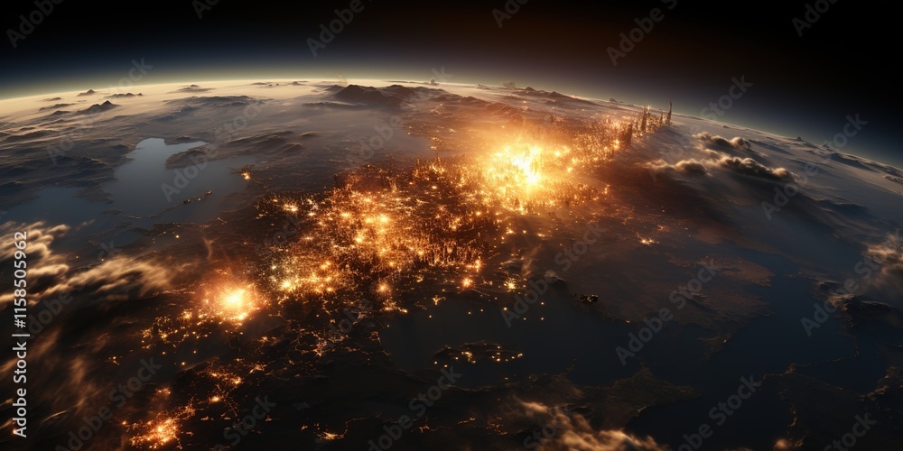 Fototapeta premium sunrise over the earth