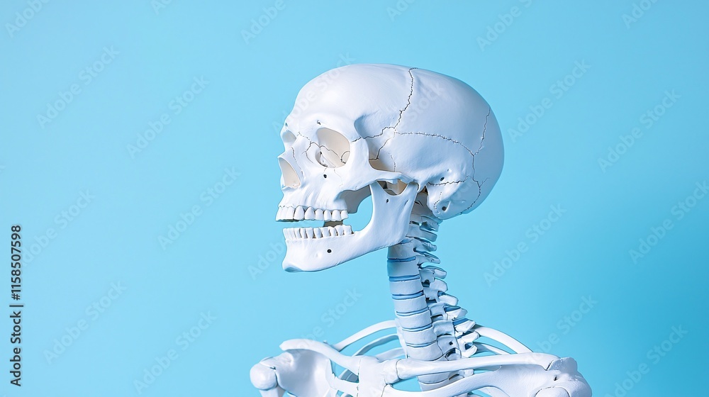 A photostock of a detailed anatomical drawing of the human skeleton A photostock of a detailed anatomical drawing of the human skeleton