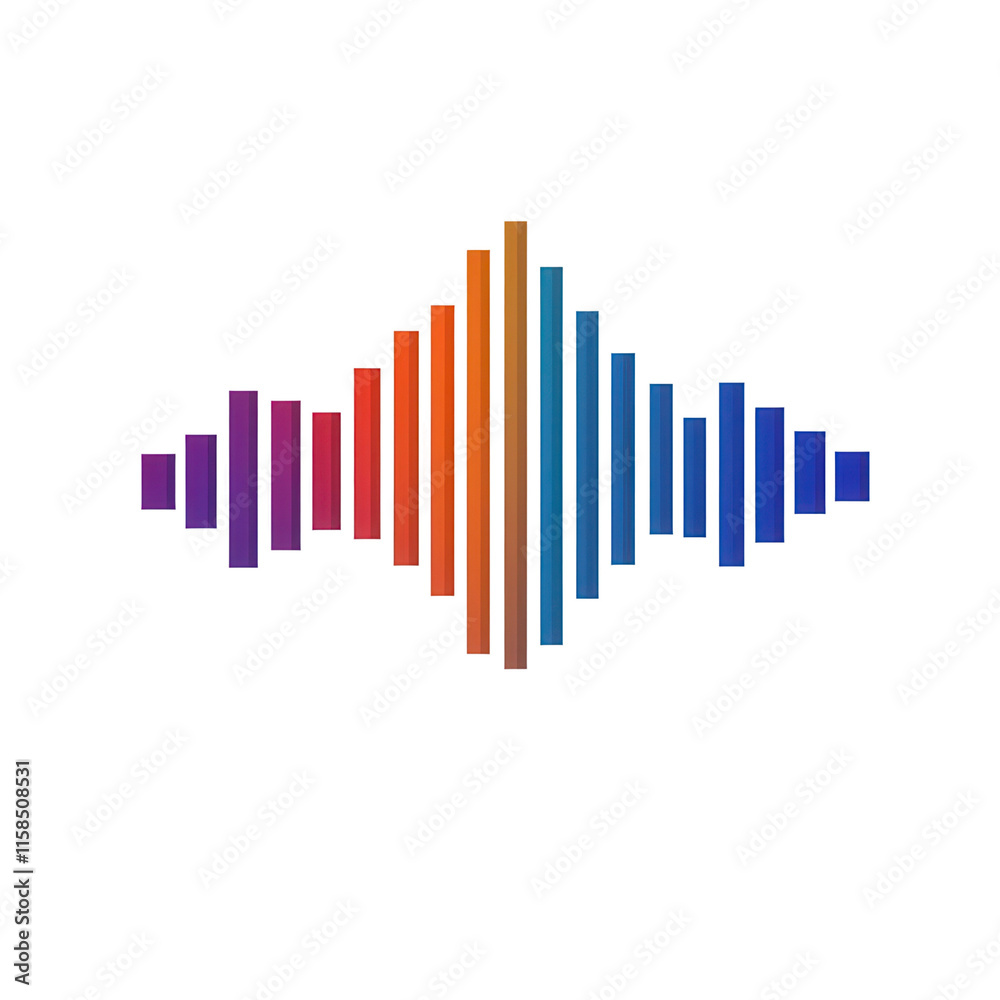Fototapeta premium Dynamic sound wave visualization studio digital art transparent background abstract graphic design
