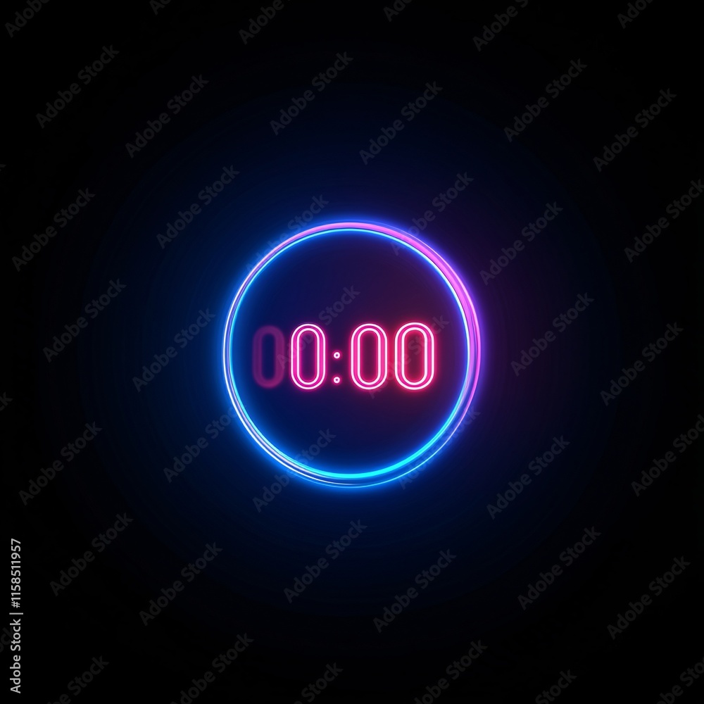 A minimalist countdown timer at “00:00†glowing softly A minimalist countdown timer at “00:00†glowing softly